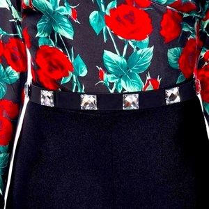 The Elaine Skinny: Black Diamond Bling Studded Belt